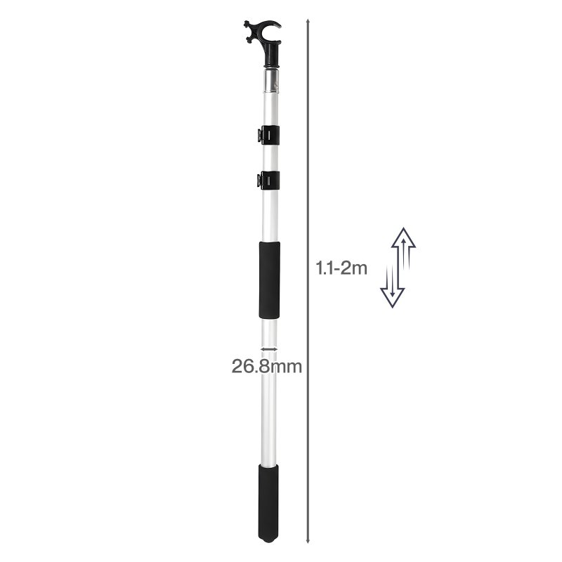 Levede Skylight Opener Telescopic Window Pole 1.1-2m Roof Window Aluminium Black