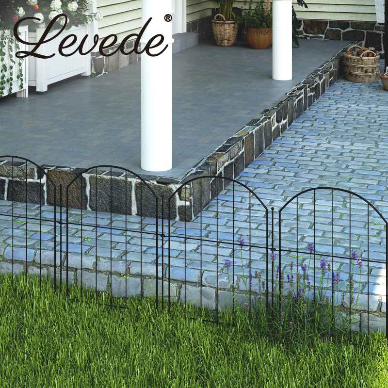 Levede Animal Barrier Metal Decorative Garden Fence Outdoor Pet Border 10 Pack