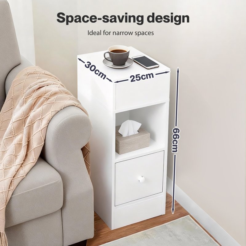 Levede Bedside Tables Modern Nightstand White Storage Drawer Shelf for Bedroom