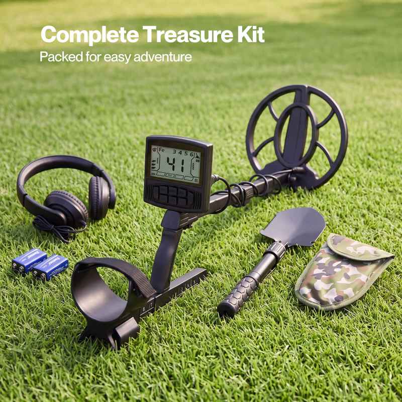 Traderight Metal Detector For Adults 5 Mode DSP LCD Gold IP68 Waterproof Black