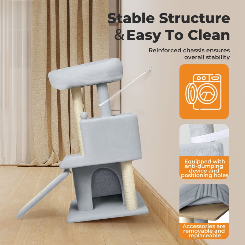 Skylos Cat Tree Tower Multi-Level Scratching Posts Condo House Cat Furniture