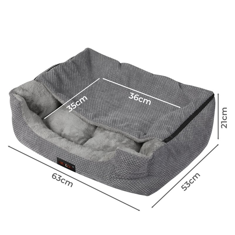Skylos Dog Bed Cat Bed Cave Pet Bed Removable Blanket Washable Anti-anxiety 63cm
