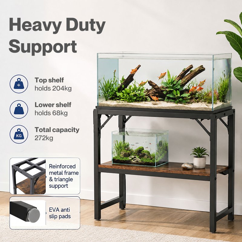 Levede Fish Tank Stand Aquarium Rack 20 Gallon 272kg Metal Living Room Black