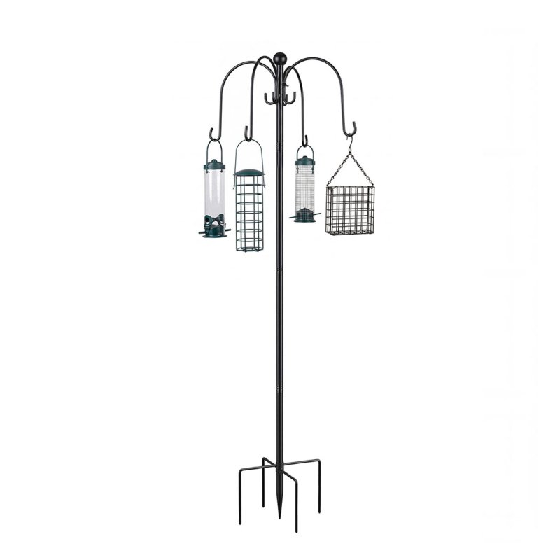 TOQUE Complete Bird Feeding Station 4 Feeders Outdoor Garden Wild Birds Feeder