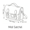 Floral Lined Leather Midi Satchel - Chestnut