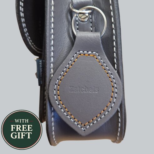 Leather Midi Satchel - Double Stitch - Graphite