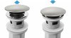 UNIVERSAL CLICK-CLACK WASHBASIN SIPHON REA FLOW BRUSH NICKIEL