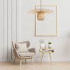 Pendant Lamp TOOLIGHT APP881-1CP Black Brown Metal Bamboo E27 1-light point