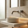 WALL MOUNTED BASIN FAUCET REA LUNGO STRIPE BRUSH STEEL