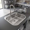 Rea Utility Sink 201 Brushed Stainless Steel without kitchen faucet