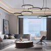 Pendant LED Lamp TOOLIGHT APP752-30-40-50 Black Ring + remote control 3-light points 63x112x70cm
