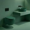 Rea Set: Wall-hung Toilet Bowl + Countertop Washbasin Duo Matcha Matt