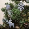 Set of 16pcs Christmas tree hangers Grey