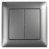 Toolight Double Switch With Frame Oste Jnh007-w Grey