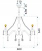 Chandelier Toolight 300750 Crystal Chrome 8-light points E14