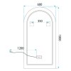 MIRROR REA DART BRUSH GOLD 60X100 LED