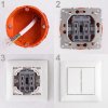 Toolight Double Switch With Frame Oste Jnh007-w White