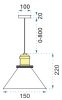 Pendant Lamp TOOLIGHT APP048-1CP GreenO D Black Transparent Metal Glass E27