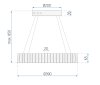 Pendant LED Lamp TOOLIGHT APP1040-CP Cristal + remote control Round 2-light points 40W 39x39x6,5-85cm