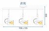 Pendant Lamp TOOLIGHT APP487-3C SPOT 3 Black 3-light points E27 10,5x70x38cm