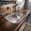 Rea Utility Sink 201 Brushed Stainless Steel without kitchen faucet