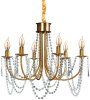 Chandelier Toolight APP765-6CP Crystal Gold Candles 6-light points E14 60x60x42-112cm