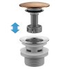 UNIVERSAL CLICK-CLACK WASHBASIN SIPHON REA FLOW BRUSH COPPER