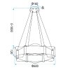 CEILING LAMP CHANDELIER REA G151-CP GOLD 60CM