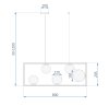 Pendant Lamp TOOLIGHT APP1020-5CP Gold 5-light points G9 12x80x29,5x50-120cm