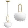 Pendant Lamp TOOLIGHT APP1074-1CP White Gold 1-light point E27 22x22x15,5-100cm