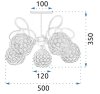 Chandelier Toolight APP636-5C Crystal Metal Leaf 5-light points E27 50x50x35cm
