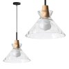Pendant Lamp TOOLIGHT APP1183-1CP B Black Gold Metal Glass E27 1-light point