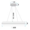 LED HANGING CEILING LAMP TOOLIGHT APP1768-CP GOLD 60CM