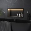 BATHROOM SHELF REA LED BLACK 30X60