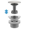UNIVERSAL CLICK-CLACK WASHBASIN SIPHON REA FLOW BRUSH NICKIEL