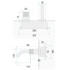 CONCEALED WASHBASIN FAUCET REA LUNGO STRIPE + BOX BRUSH GOLD