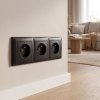 Toolight Triple Socket Frame Oste Jnh015-3f Black