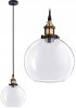 Pendant Lamp TOOLIGHT APP044-1CP GreenO B Black Metal Glass Ball E27