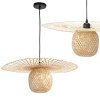 Pendant Lamp TOOLIGHT APP881-1CP Black Brown Metal Bamboo E27 1-light point