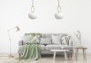 Pendant Lamp TOOLIGHT APP1074-1CP White Gold 1-light point E27 22x22x15,5-100cm