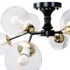 Chandelier Toolight APP1135-8C Black Gold Glass Balls E27 8-light points