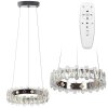 Pendant LED Lamp TOOLIGHT APP1041-CP Cristal + remote control Round 1-light point 44 W 39x39x10-102cm