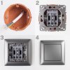 Toolight Single Switch With Frame Oste Jnh006-w Grey