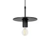 Pendant Lamp TOOLIGHT APP1180-1CP FLAT Black Metal E27 1-light point