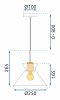 Pendant Lamp TOOLIGHT APP1183-1CP B Black Gold Metal Glass E27 1-light point