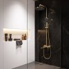 Rea Premium Shower Set Maxim Brush Gold 24,5X24,5X134Cm