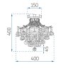 Chandelier Toolight APP784-3C Crystal 3-light points E14 40x40x40cm