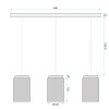 CEILING LAMP CHANDELIER TOOLIGHT APP1812-3CP GREY