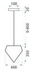Pendant Lamp TOOLIGHT APP563-1CP Diamond Metal Loft Black Diamond 1-light point E27 40x40x35-115cm
