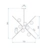 Pendant Lamp TOOLIGHT APP998-12CP Gold 12-light points G9 65x70x90cm